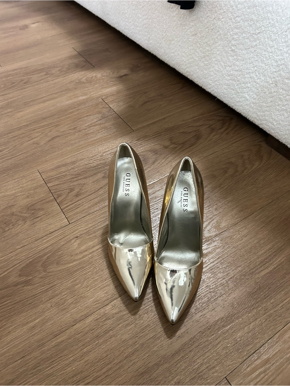 GUESS Metallic Gold Pointed Toe Heels